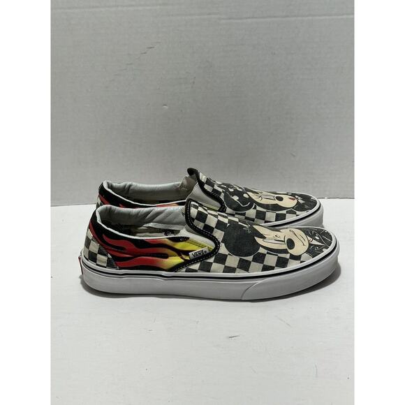 Vans Disney Mickey & Minnie Mouse Checkered Flames Men’s Size 9 Women’s 10.5 - Picture 3 of 9